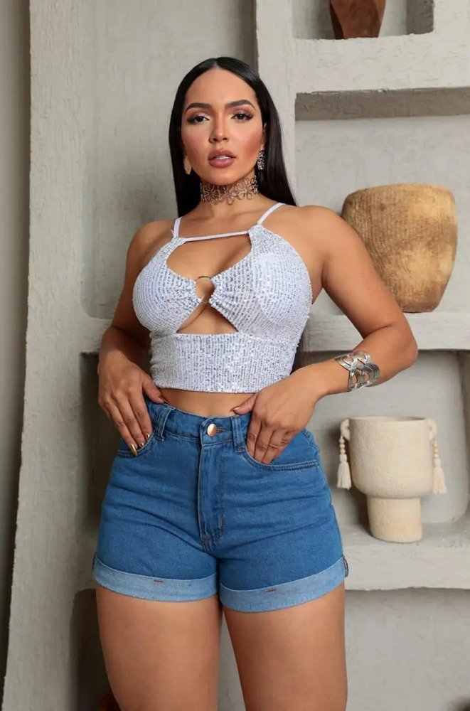Kit 2 Shorts Jeans Moçabonitta Feminino Adulto Algodão. - Imagem 8